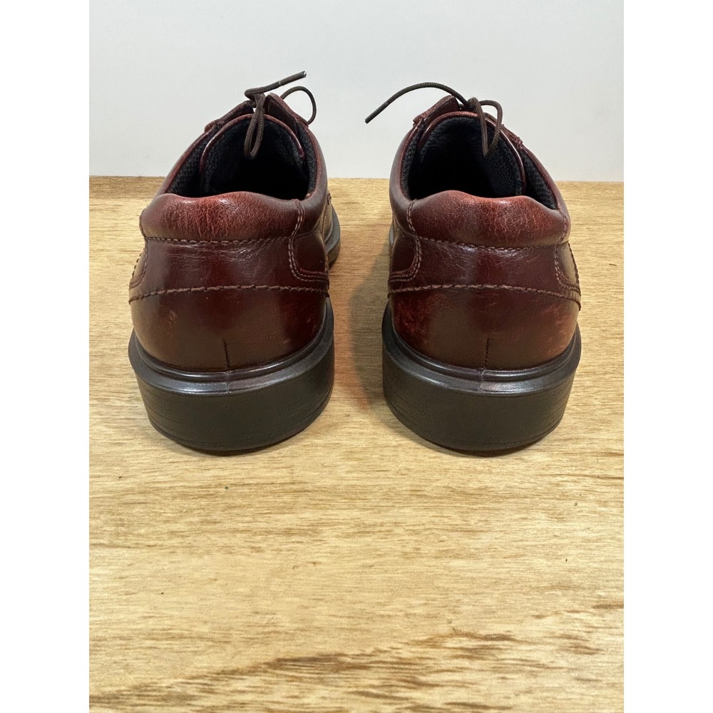 ECCO Mens Leather Square Bicycle Toe DerShoes Burgundy Mahogany Size 42by - Picture 6 of 9